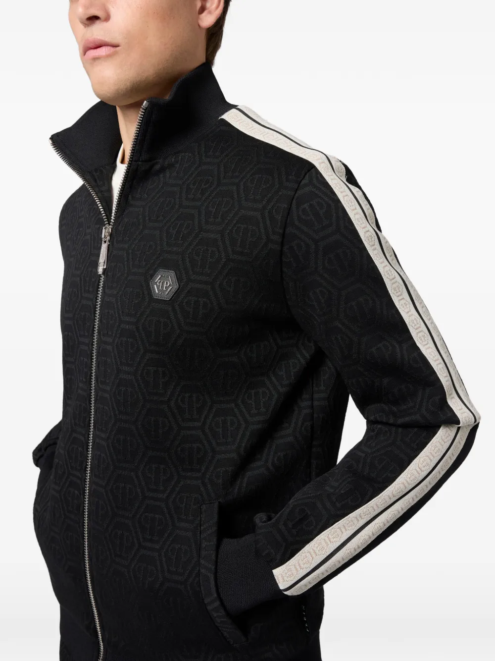 Philipp Plein Sportjack met rits Zwart