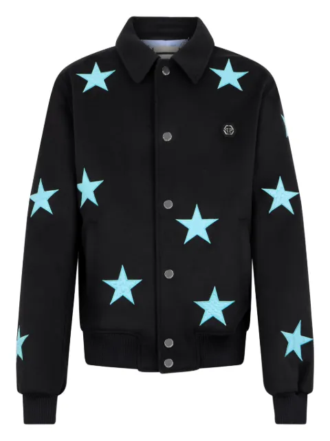 Philipp Plein star-print wool shirt jacket