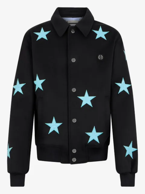 Philipp Plein star-print wool shirt jacket