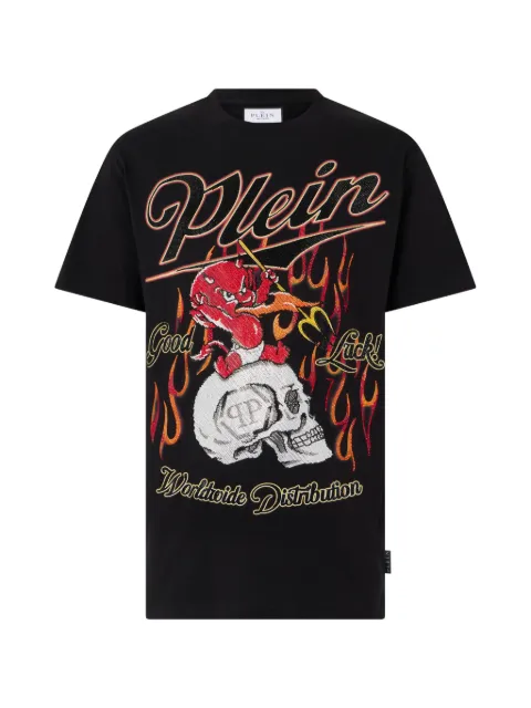 Philipp Plein camiseta con estampado de strass