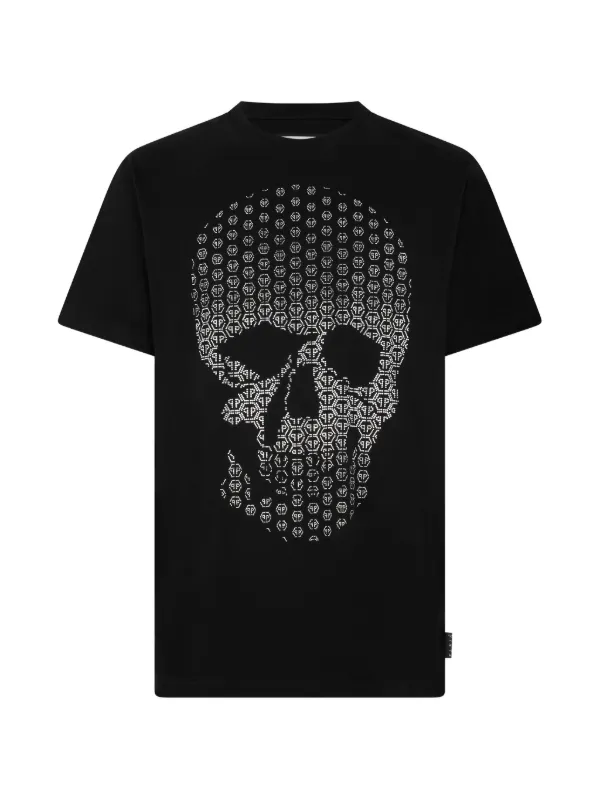 J*1様 PHILIPP PLEIN フィリッププレイン スカル ラインストーン Philipp Plein ラインストーンスカル Tシャツ | ブラック | FARFETCH JP