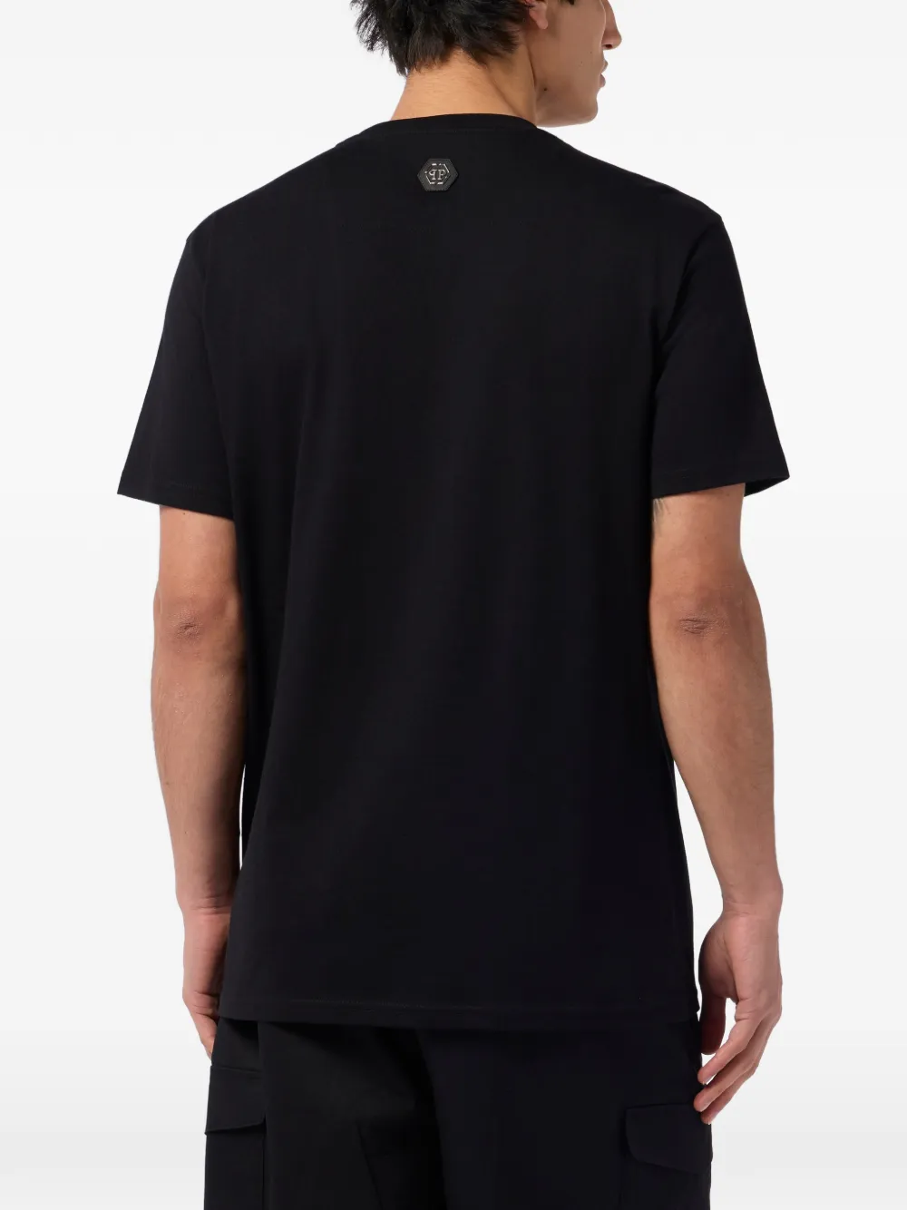 Philipp Plein T-shirt met doodskop van stras Zwart