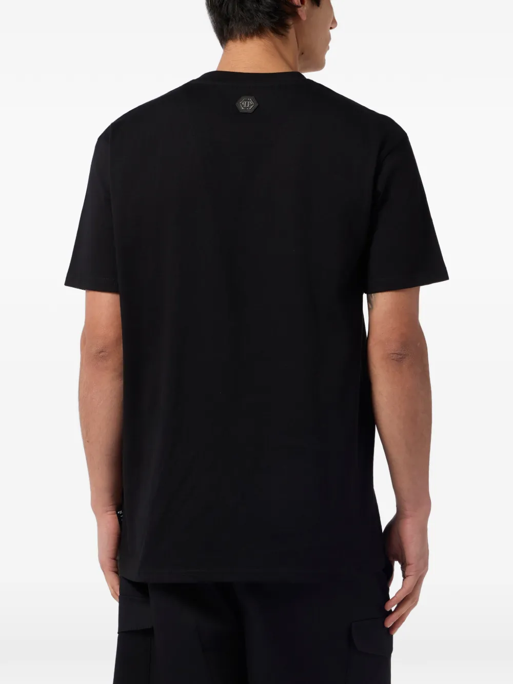 Philipp Plein T-shirt met doodskop van stras Zwart