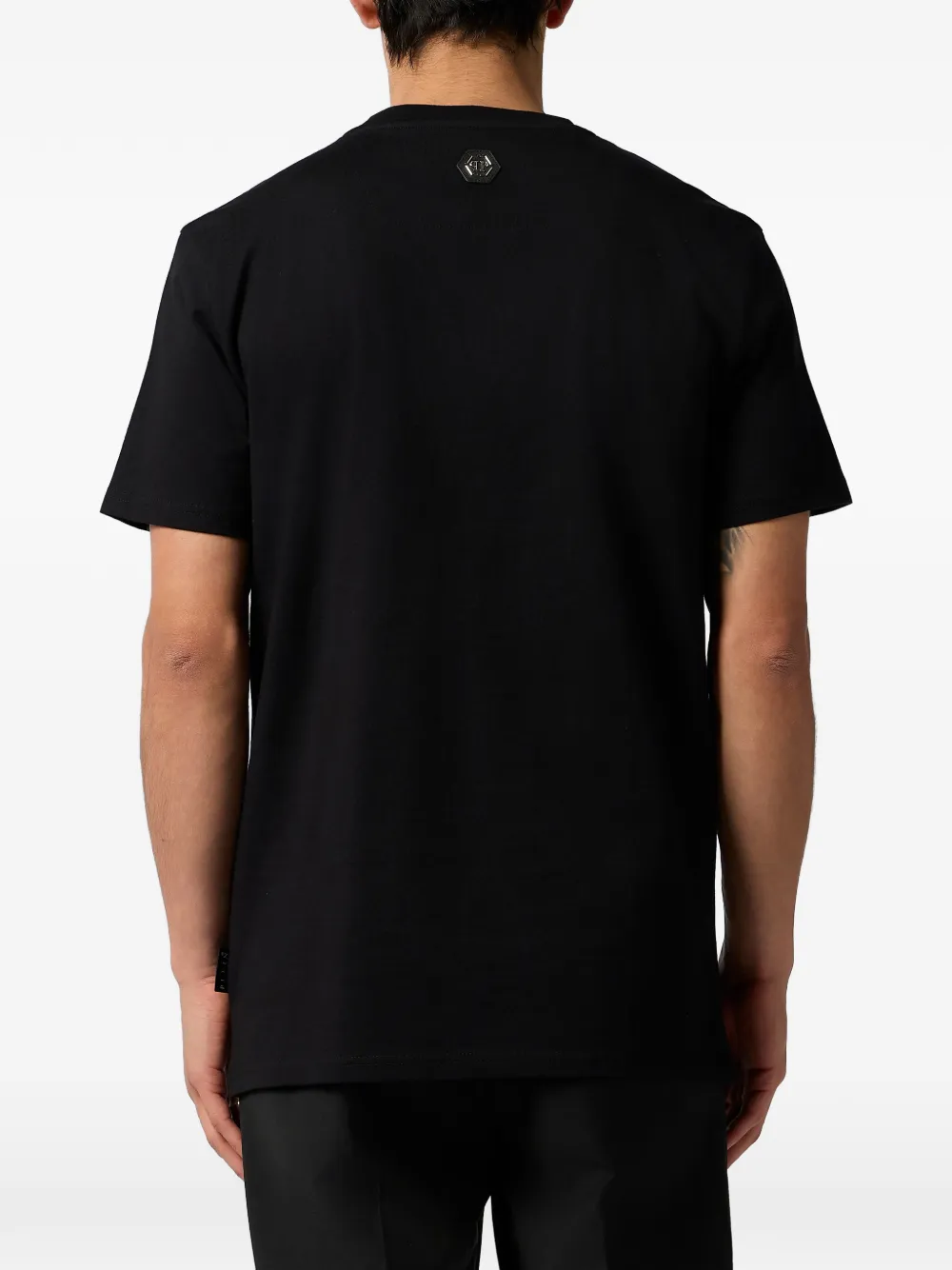 Philipp Plein T-shirt met doodskop van stras Zwart