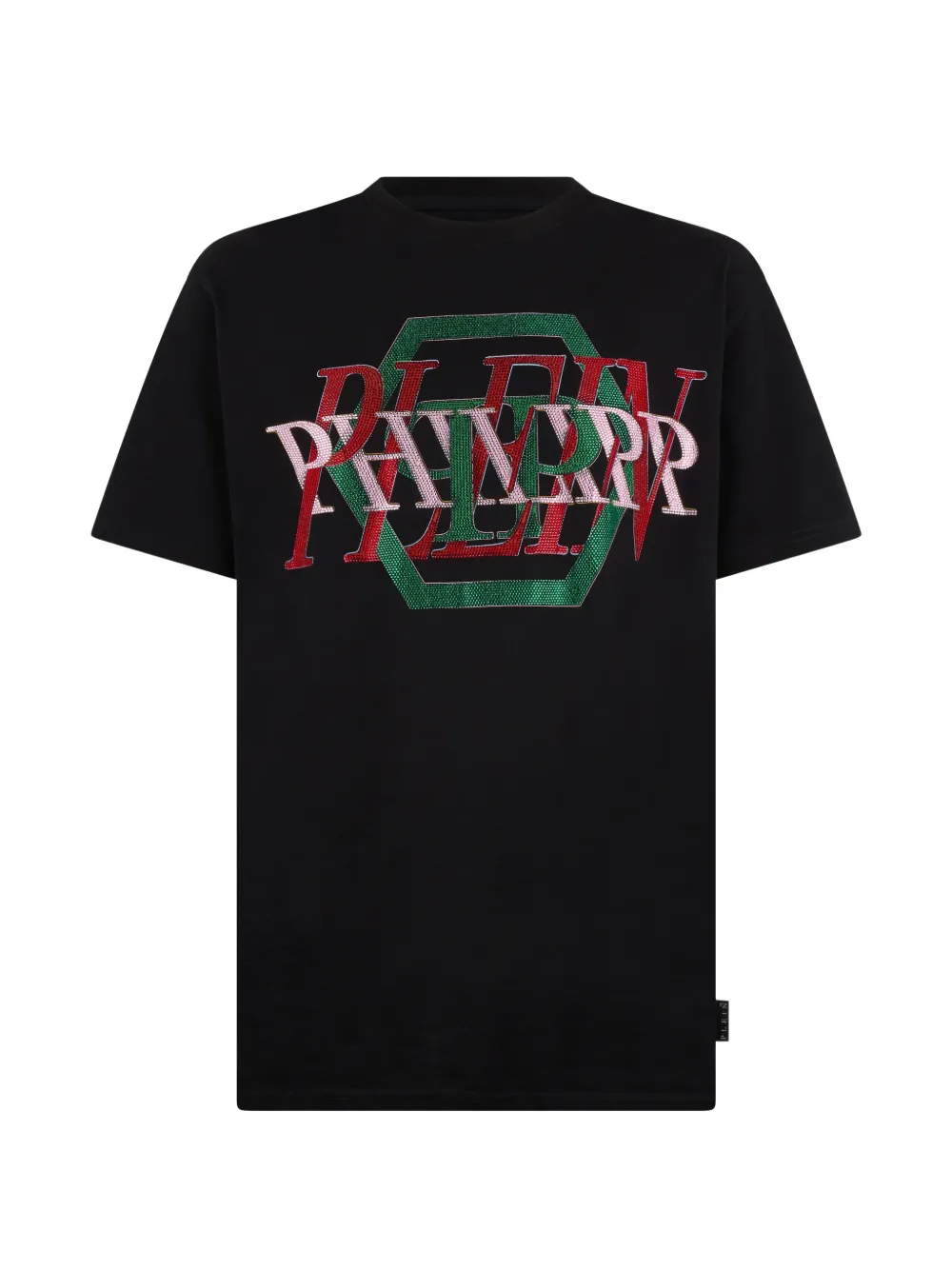 Philipp Plein rhinestone-logo T-shirt - Nero