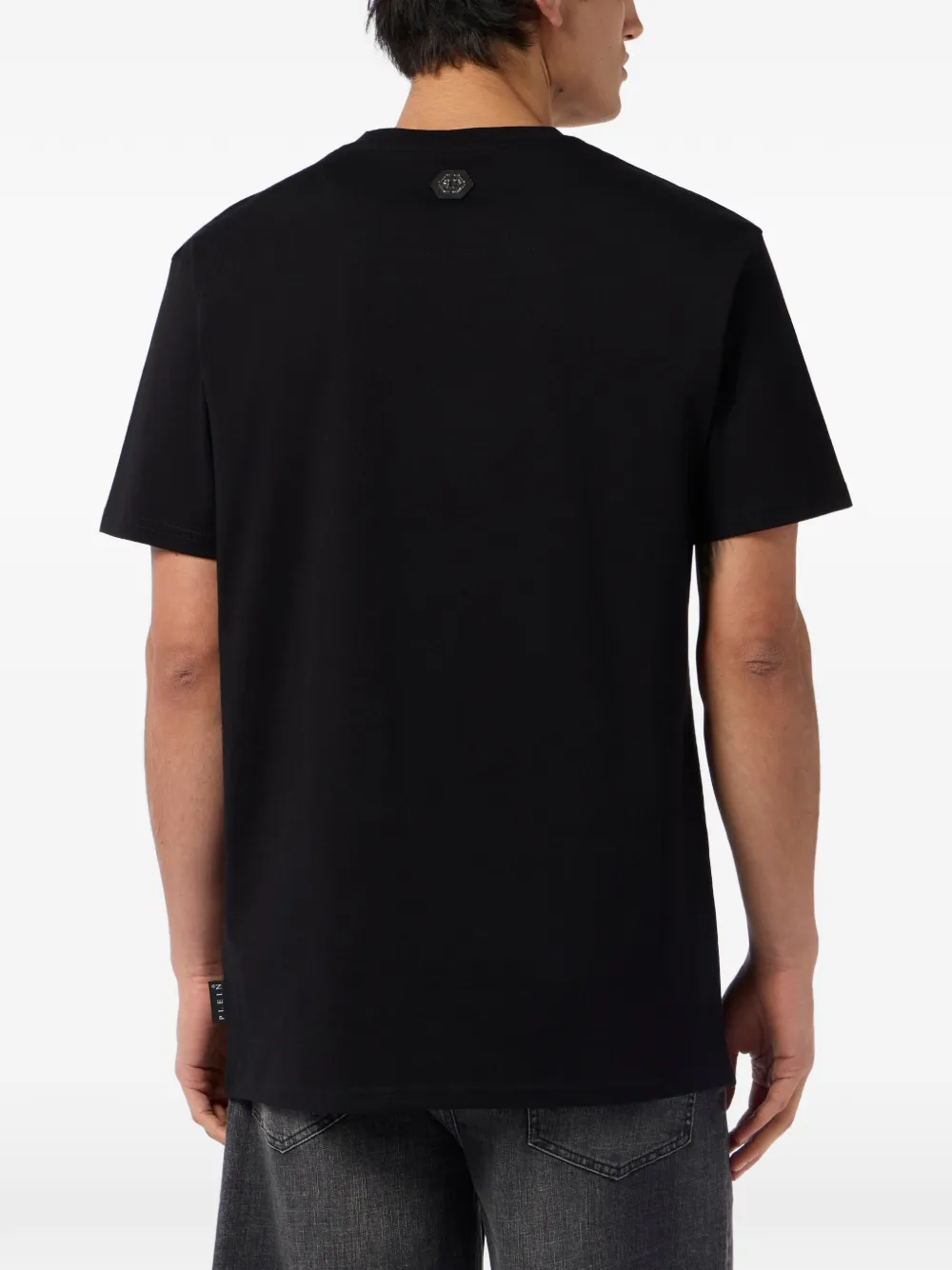 Philipp Plein T-shirt met logo van stras Zwart