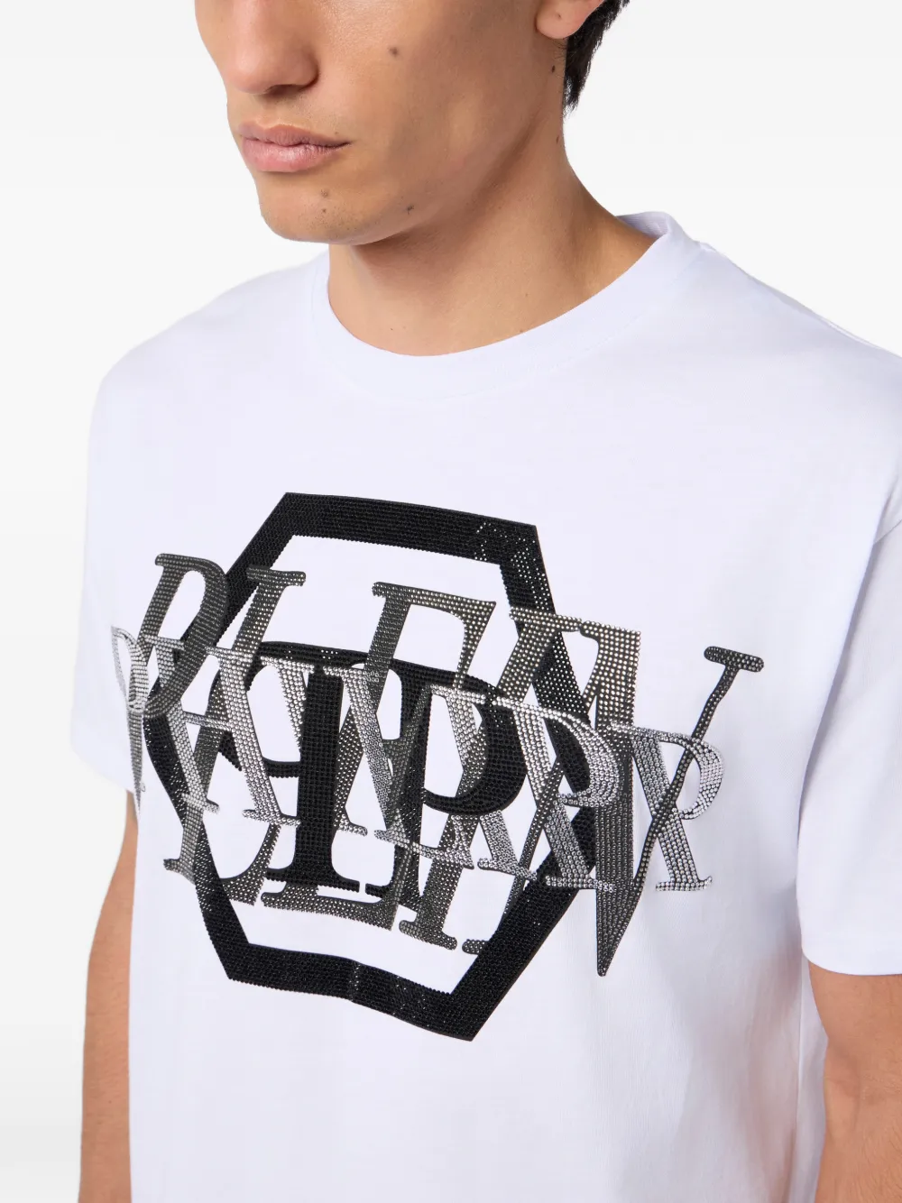Philipp Plein T-shirt met logo en ronde hals Wit