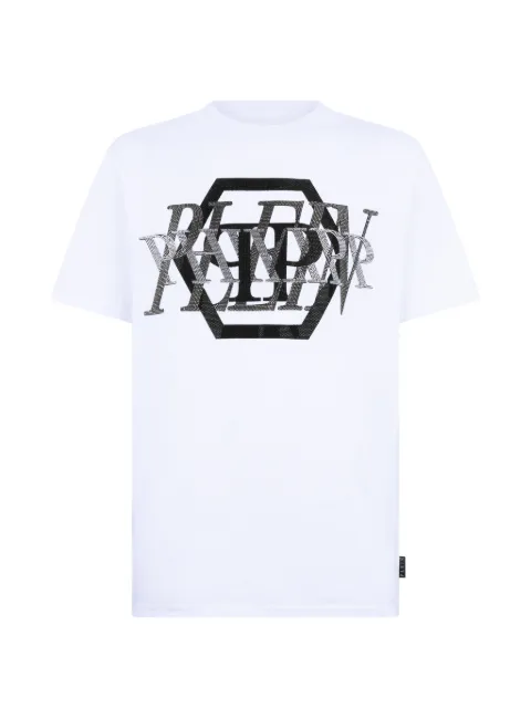 Philipp Plein playera con cuello redondo y logo