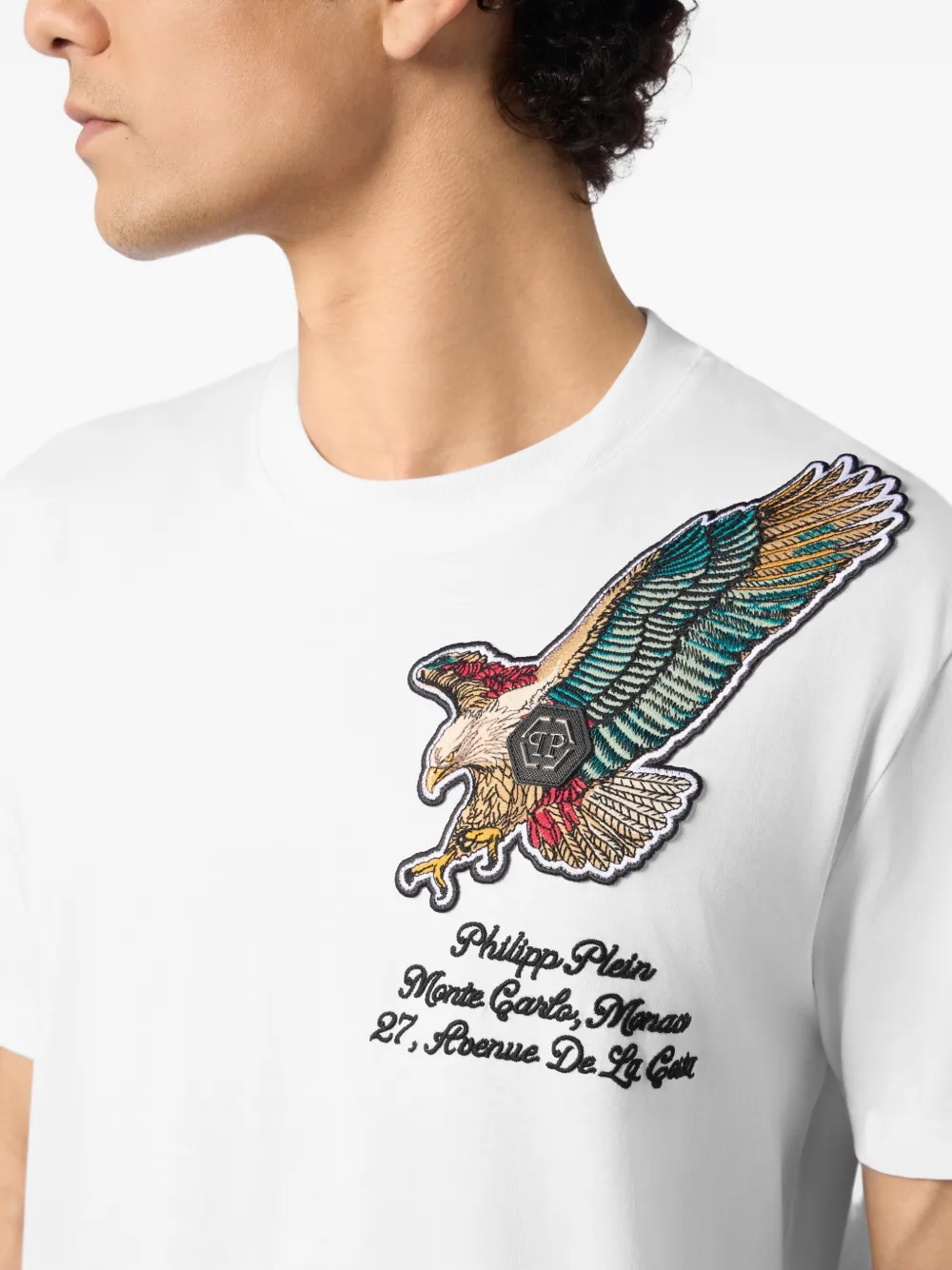 Philipp Plein T-shirt met geborduurde patch Wit