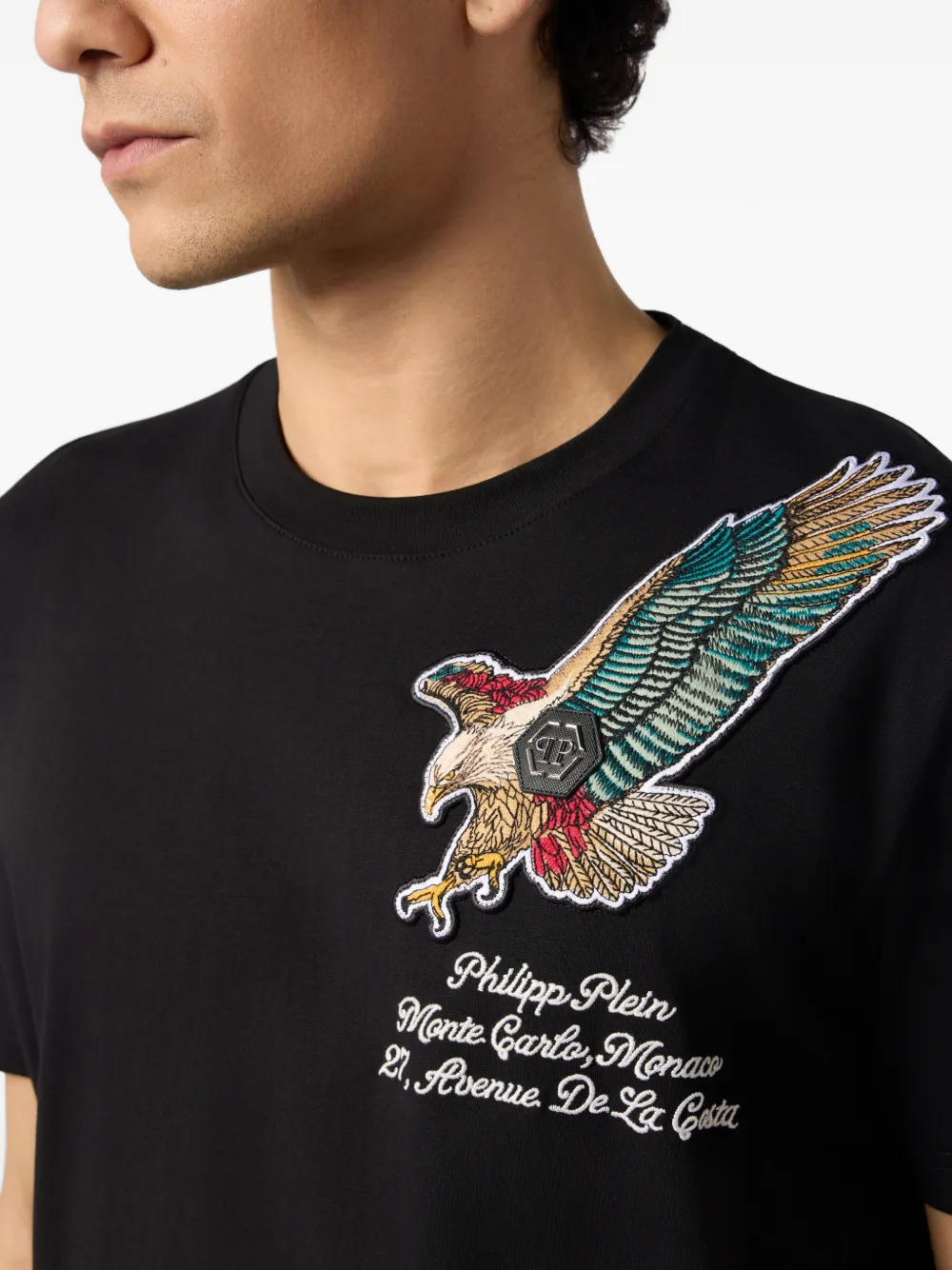Philipp Plein T-shirt met geborduurde patch Zwart