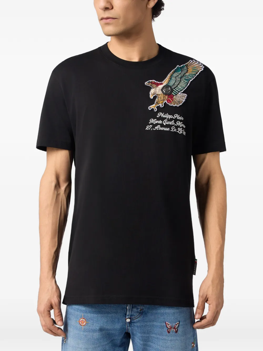 Philipp Plein T-shirt met geborduurde patch Zwart
