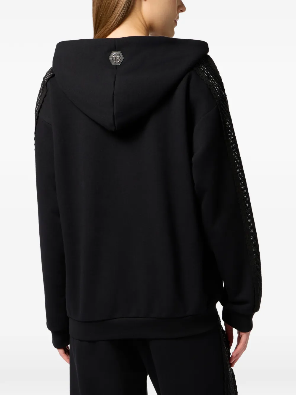 Philipp Plein Hoodie met logodetail Zwart