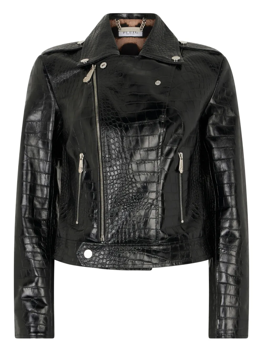 Philipp Plein Jacke mit Kroko-Print - Schwarz