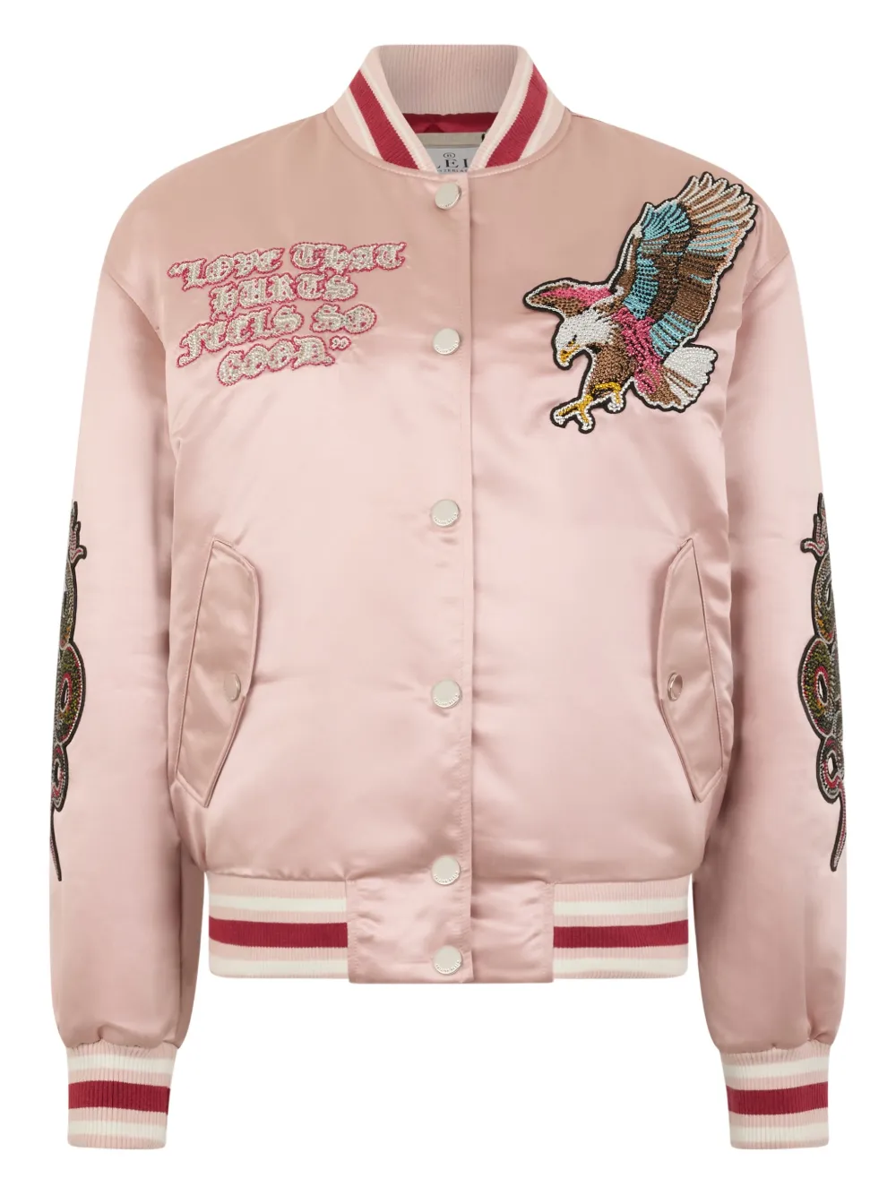 Philipp Plein Bomber con applicazioni - Rosa