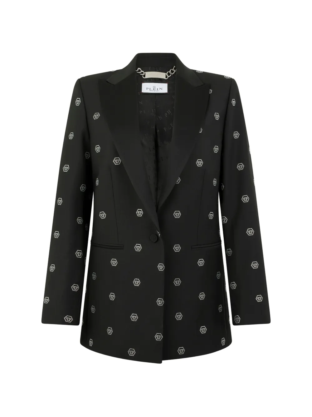 Philipp Plein rhinestone-monogram blazer - Nero