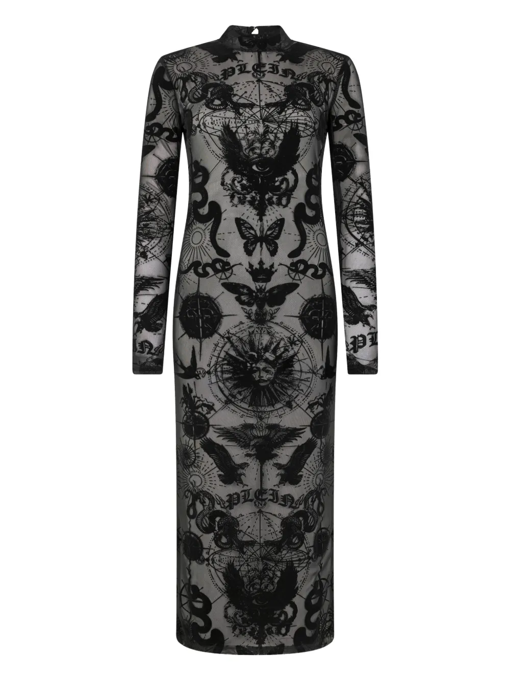 Philipp Plein open-back midi dress - Nero