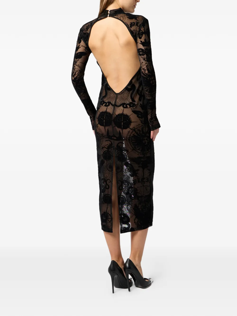  Philipp Plein Open-back Midi Dress - Black 