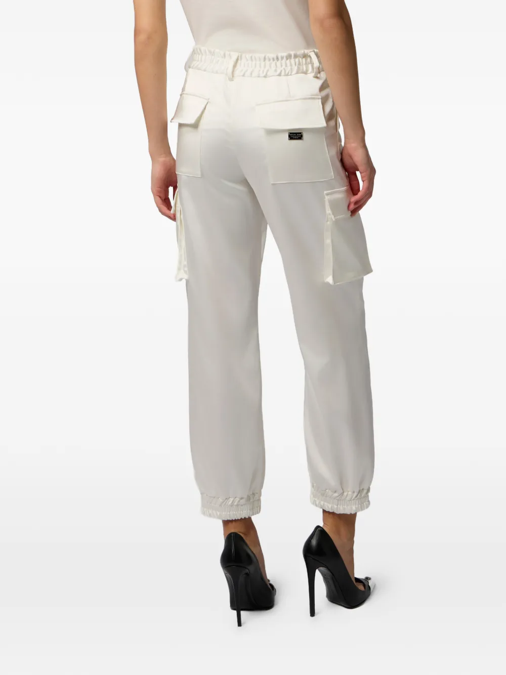 Philipp Plein Cargo broek met opgestikte zak en trekkoord Beige