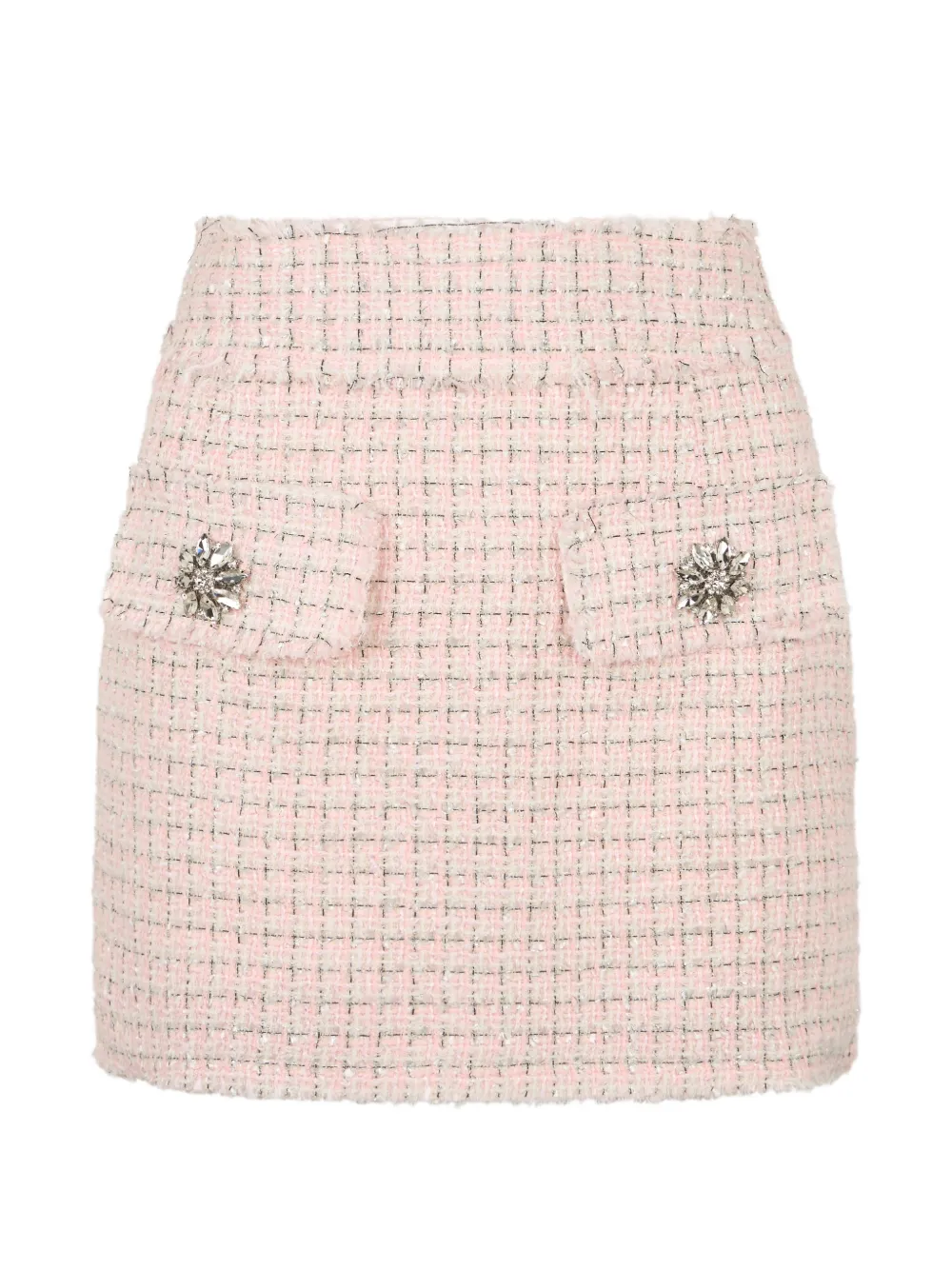 Philipp Plein "Tweed Mini Skirt Crystals" - Rosa