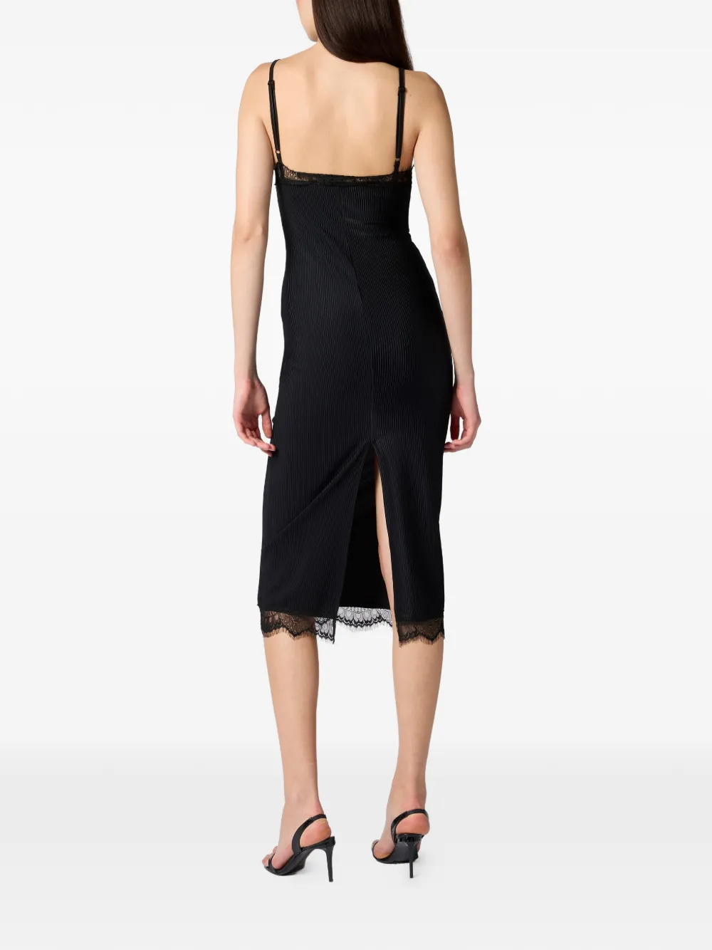 Philipp Plein lace midi dress - Zwart