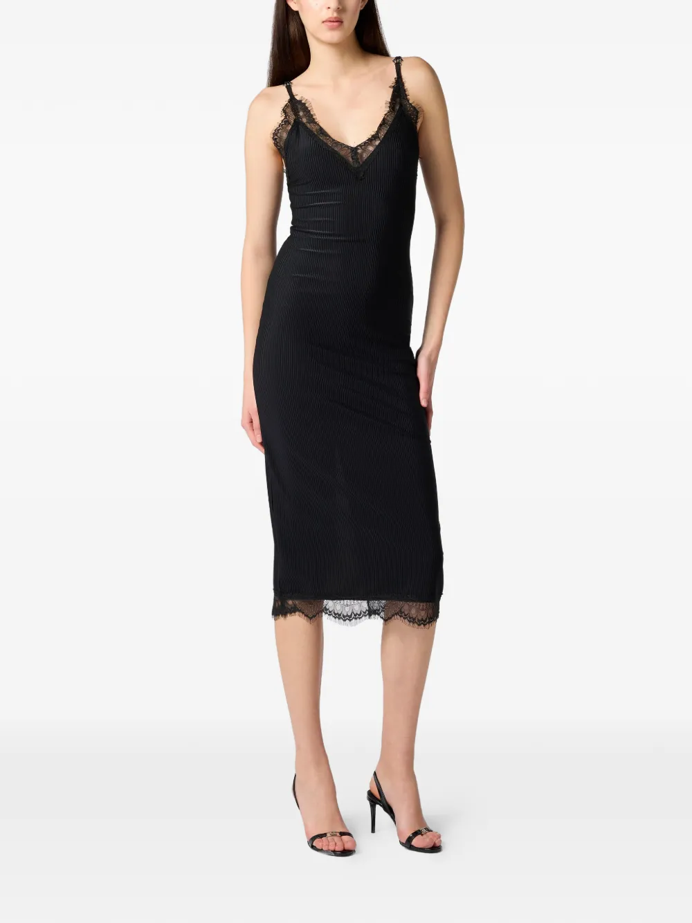 Philipp Plein lace midi dress - Nero
