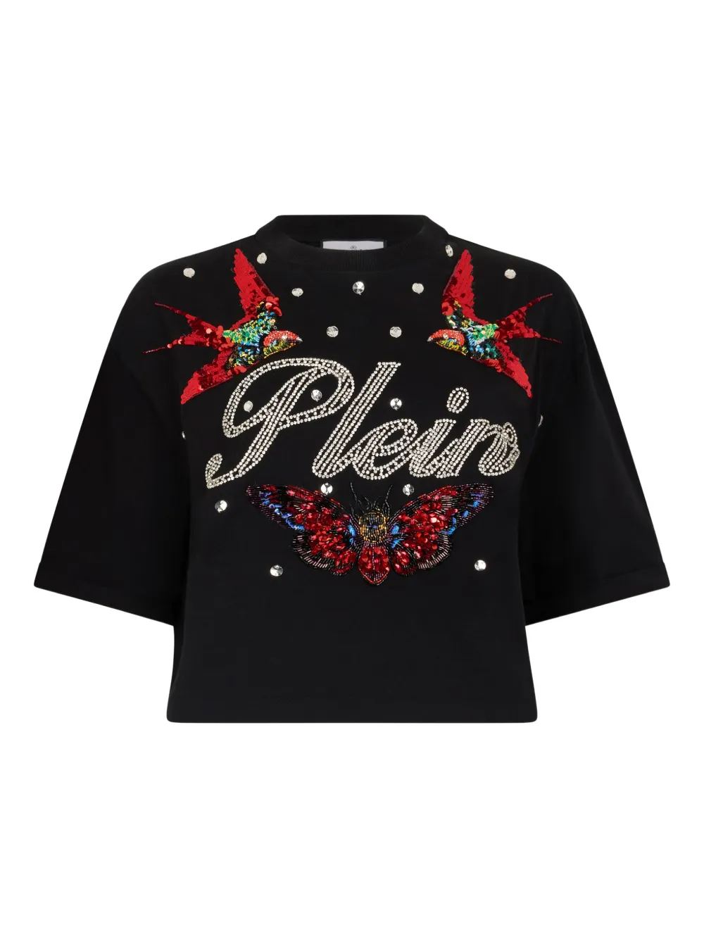 Philipp Plein T-shirt crop girocollo - Nero