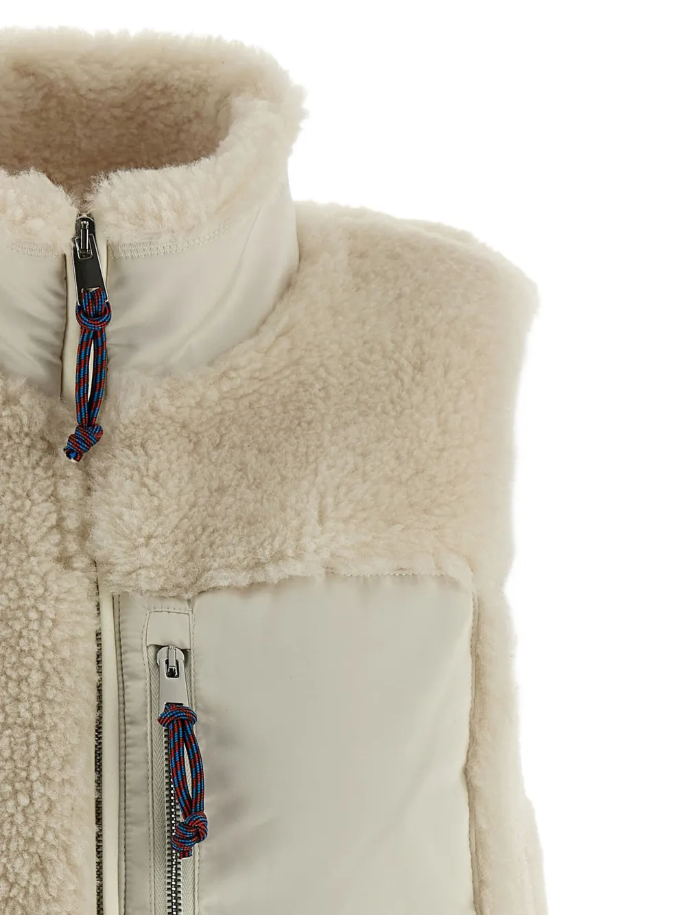 Tory Burch Fleece gilet met opstaande kraag Beige