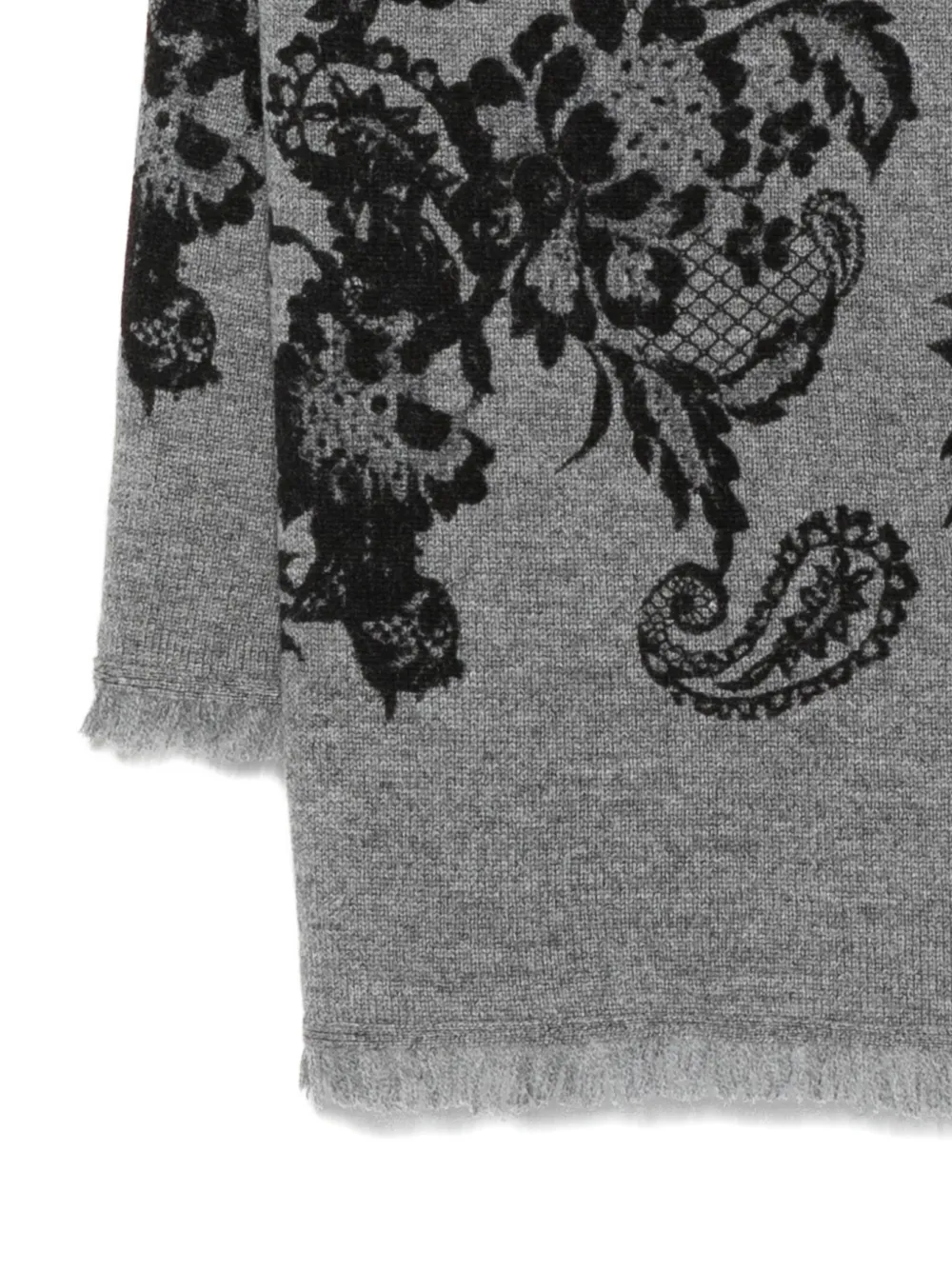 Kujten floral-pattern scarf - Grijs