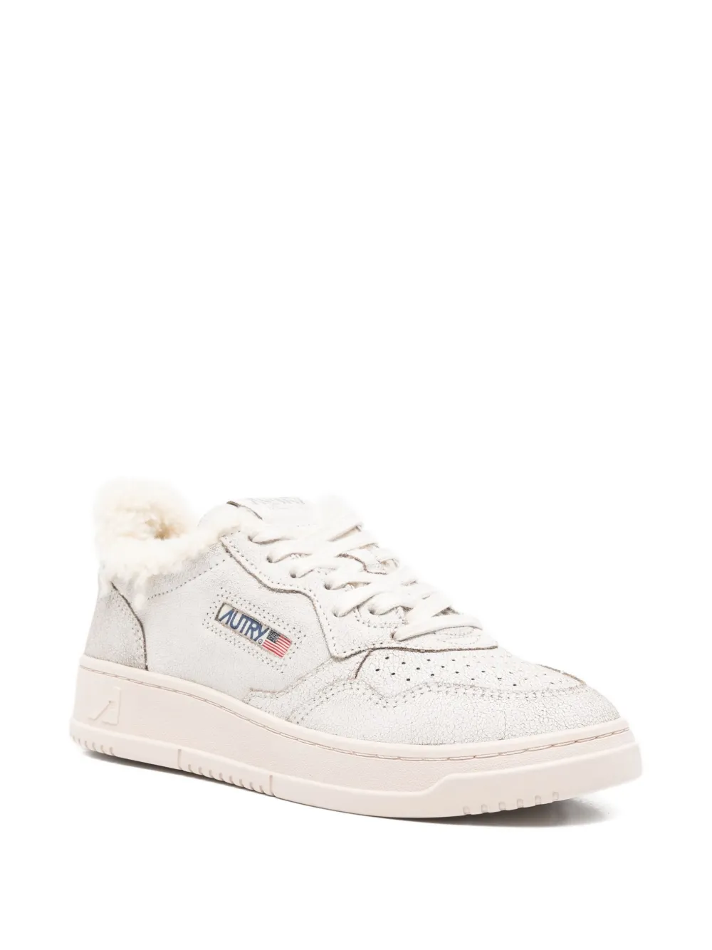 Autry shearling-trim sneakers - Grijs