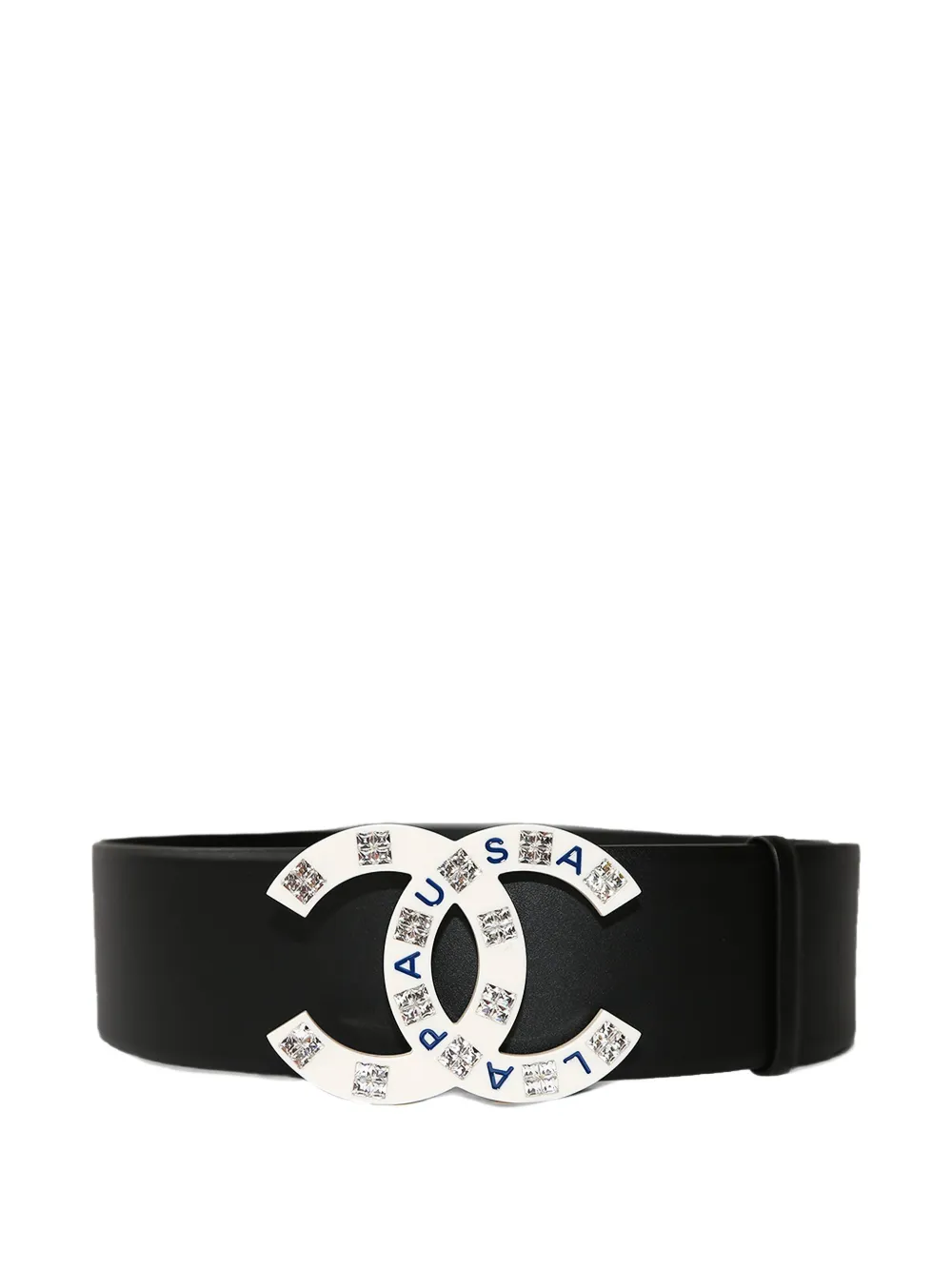 Pre-owned Chanel 2019 La Pausa Cc Belt In Black