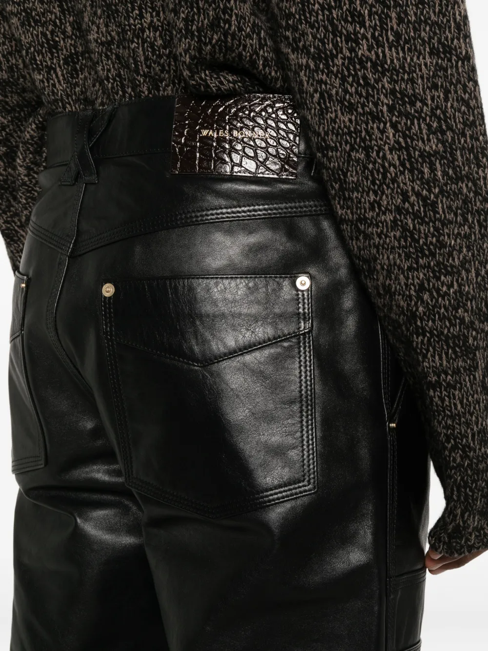 Wales Bonner "Nomad" broek met vijf zakken en vlak Zwart