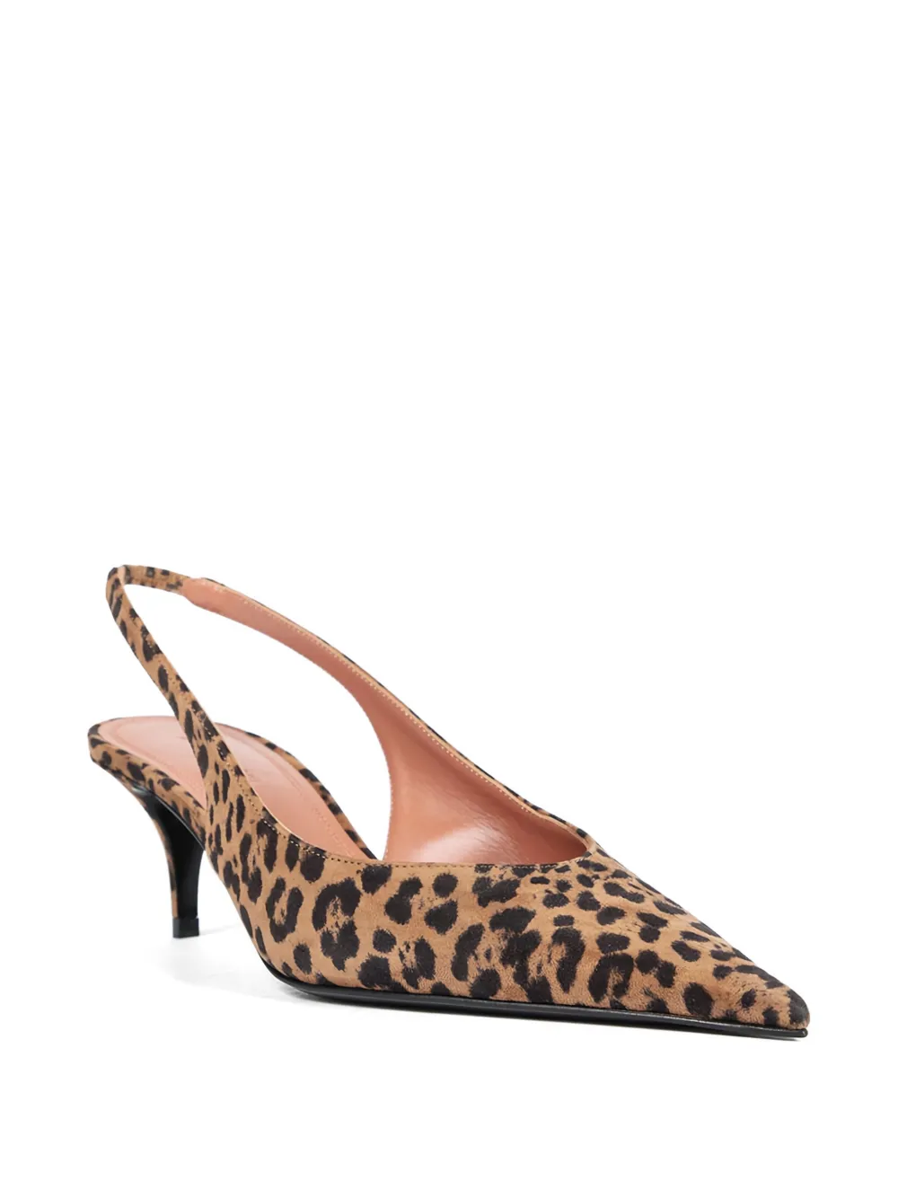 Amina Muaddi leopard printed slingback pumps Bruin