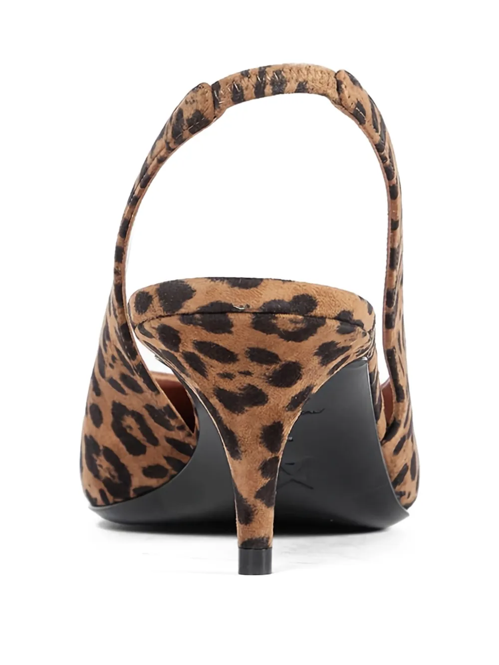 Amina Muaddi Slingback pumps met luipaardprint Bruin