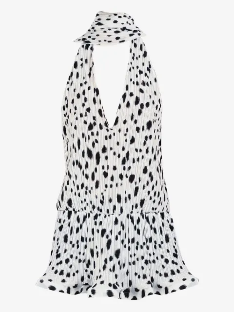 Rowen Rose dalmatian-pattern pleated dress