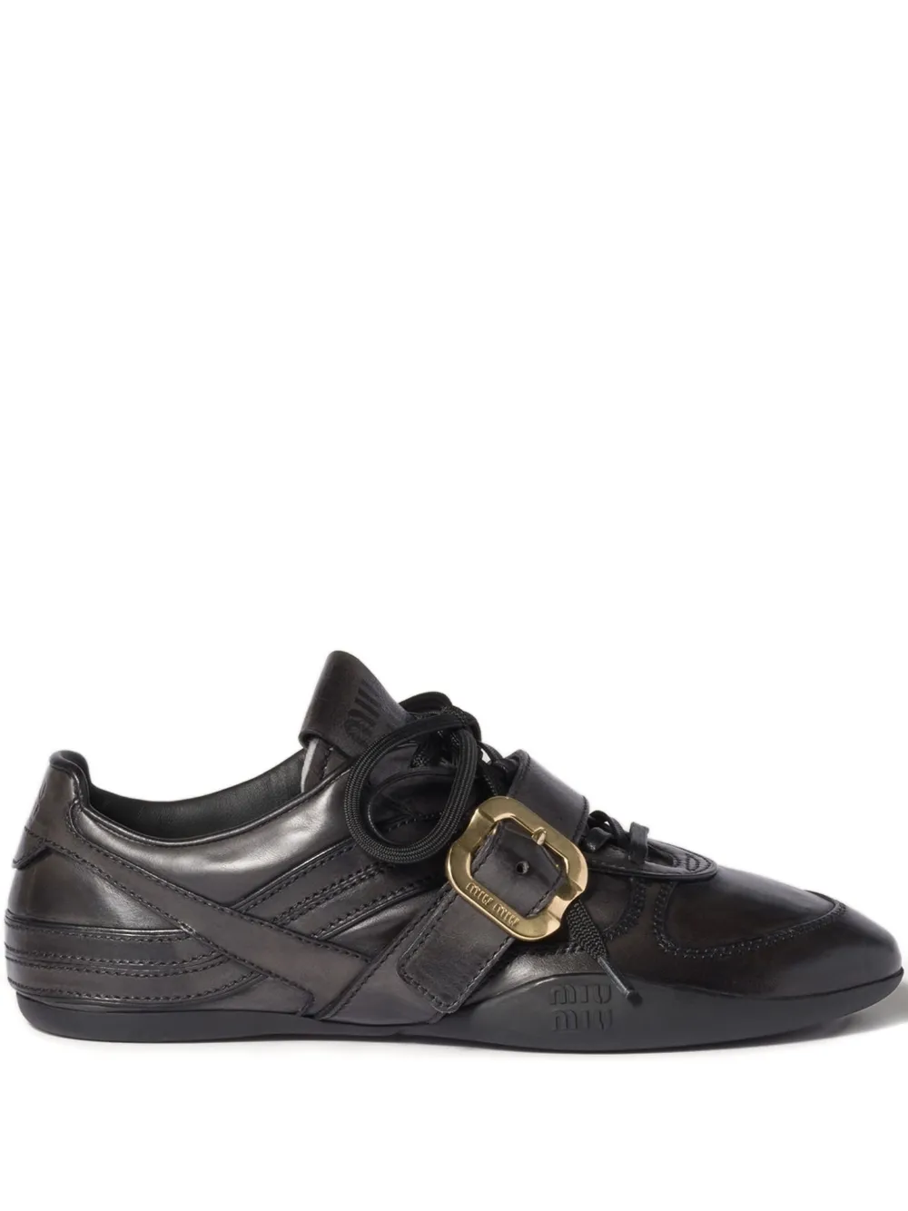 Miu Miu zapatillas con correa con hebilla | negro | Image 1