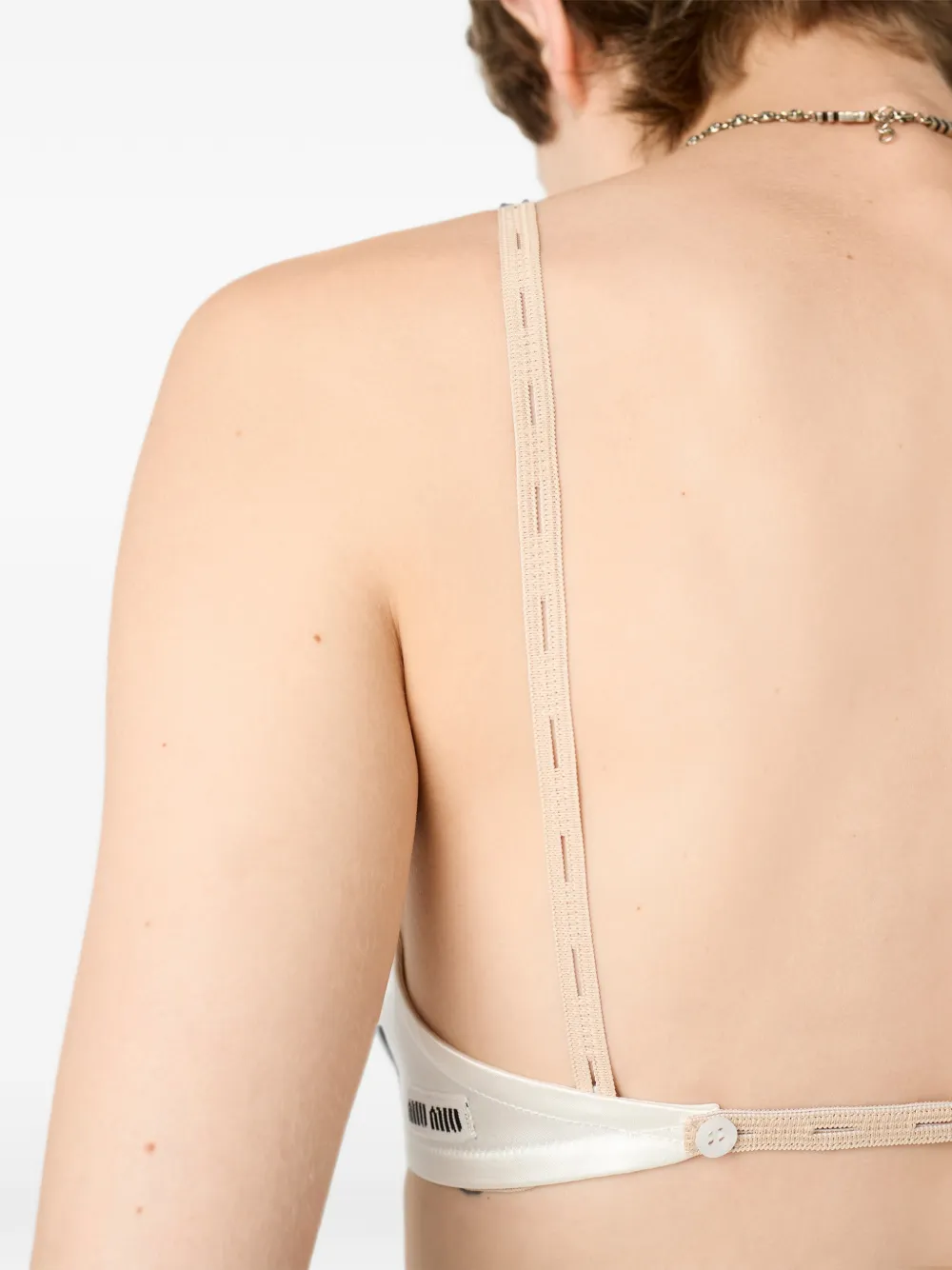 Miu Satijnen bh met logopatch Wit