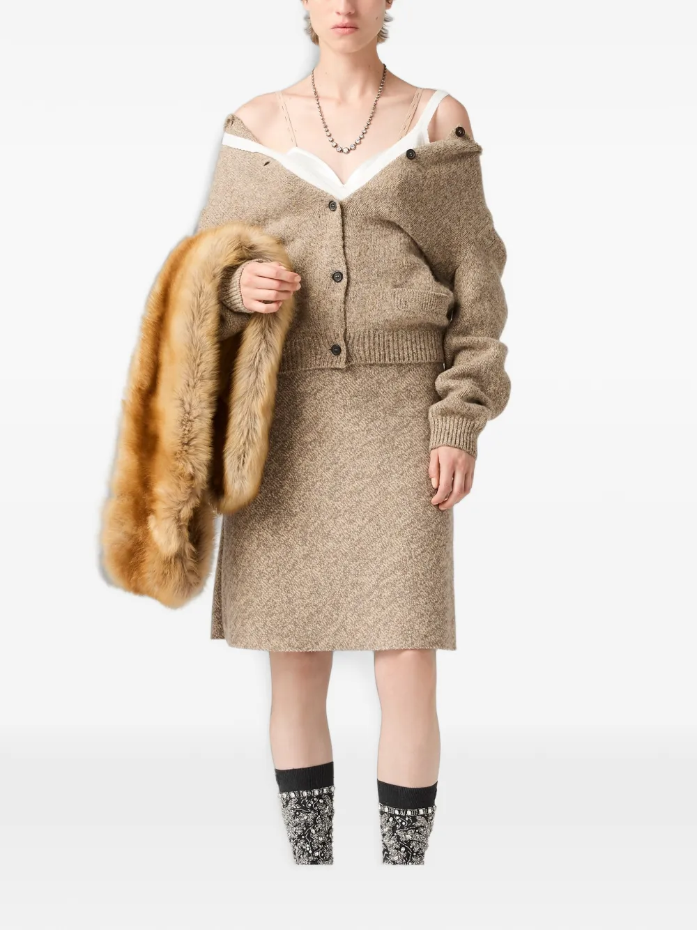 Miu Satijnen bh met logopatch Wit