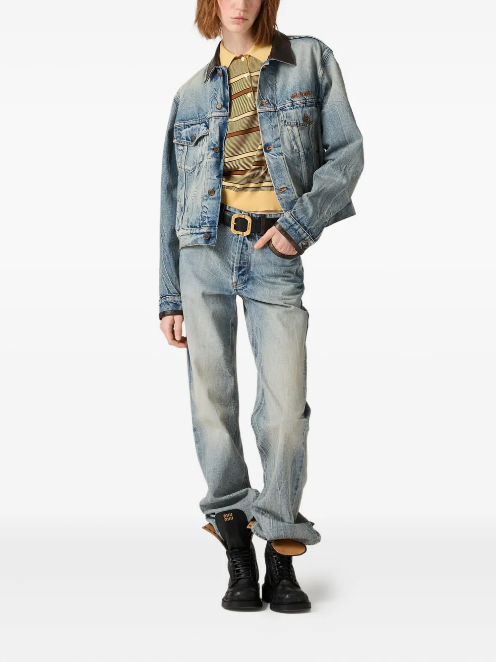 Miu Miu patch-pocket jeans | جينزات بقصة مستقيمة | Image 2