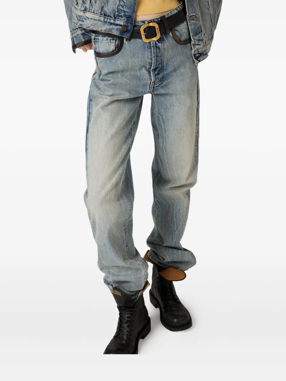 Miu Miu Patch-pocket Jeans In Blue