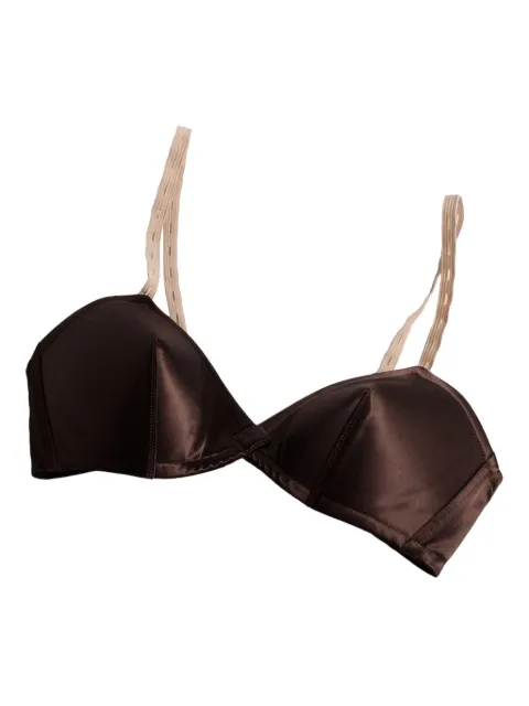 Miu Miu logo-patch satin bra