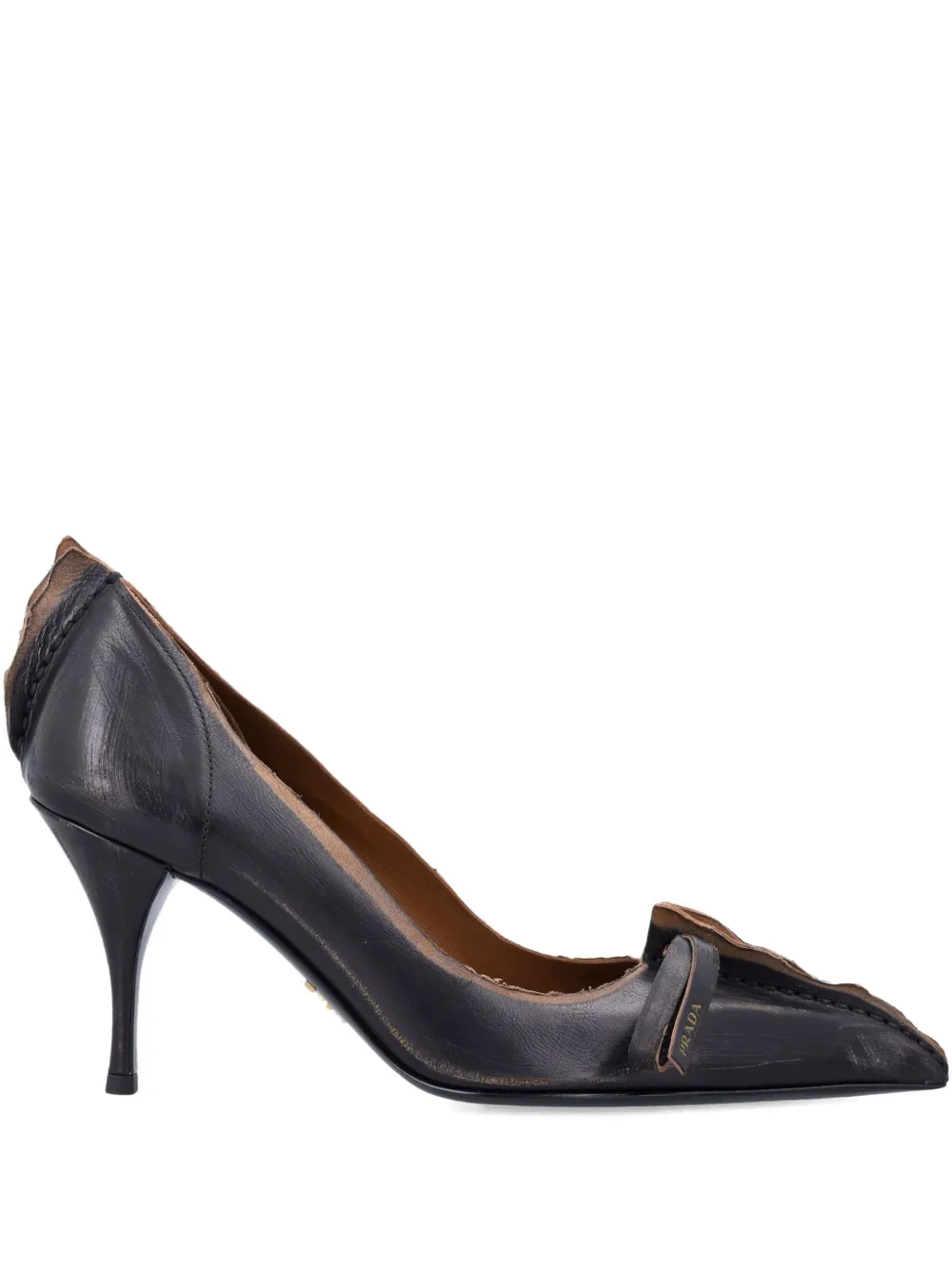 Prada 85 mm pumps met puntige neus Zwart