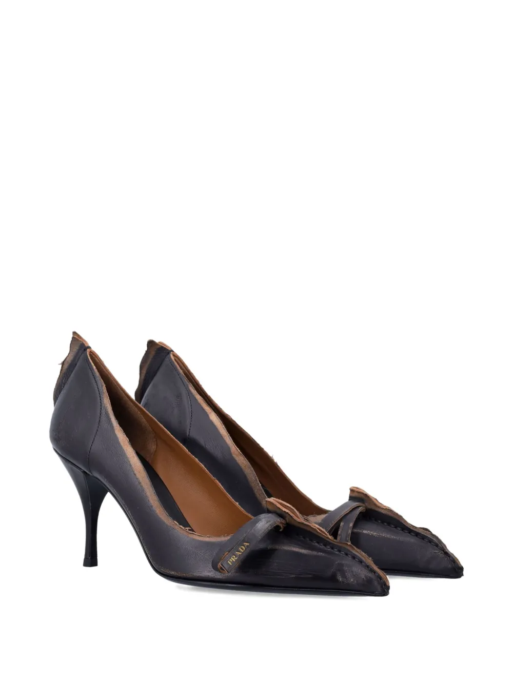 Prada 85 mm pumps met puntige neus Zwart