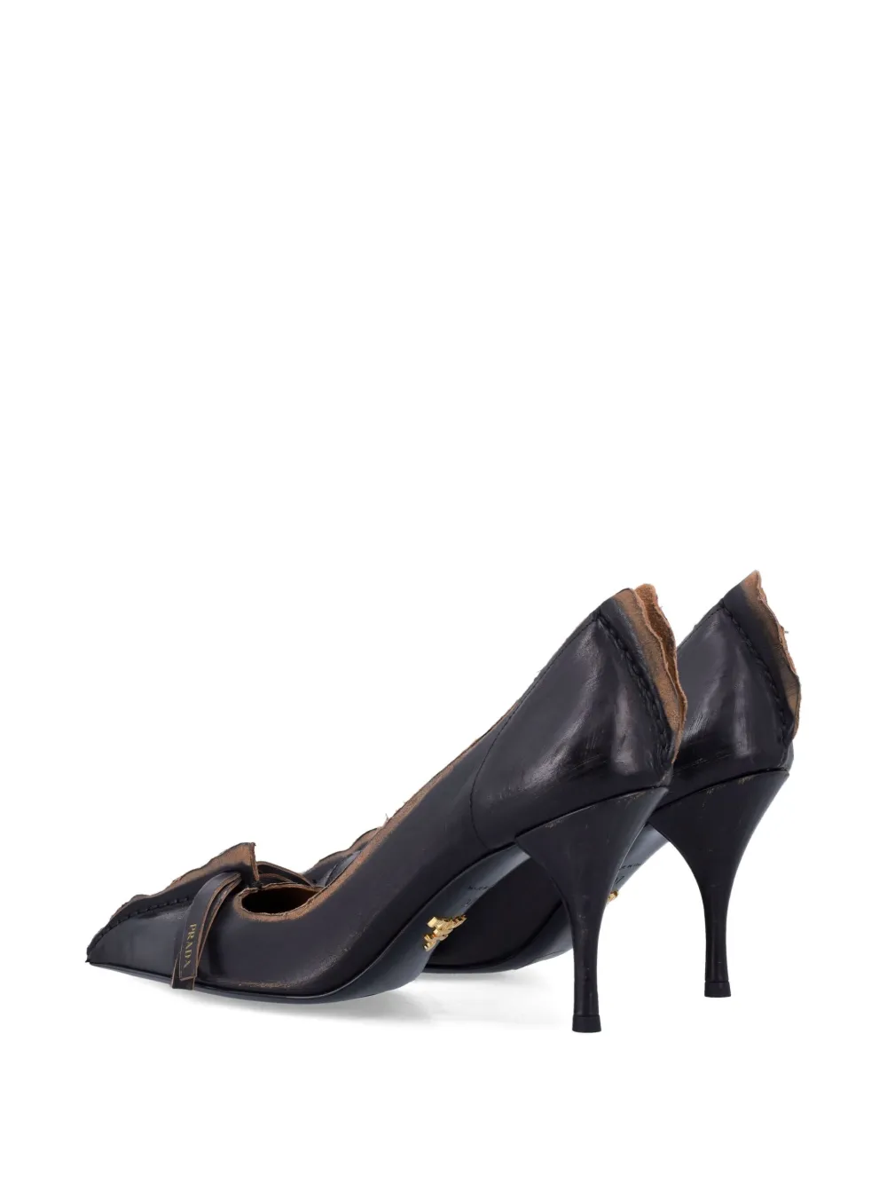 Prada 85 mm pumps met puntige neus Zwart