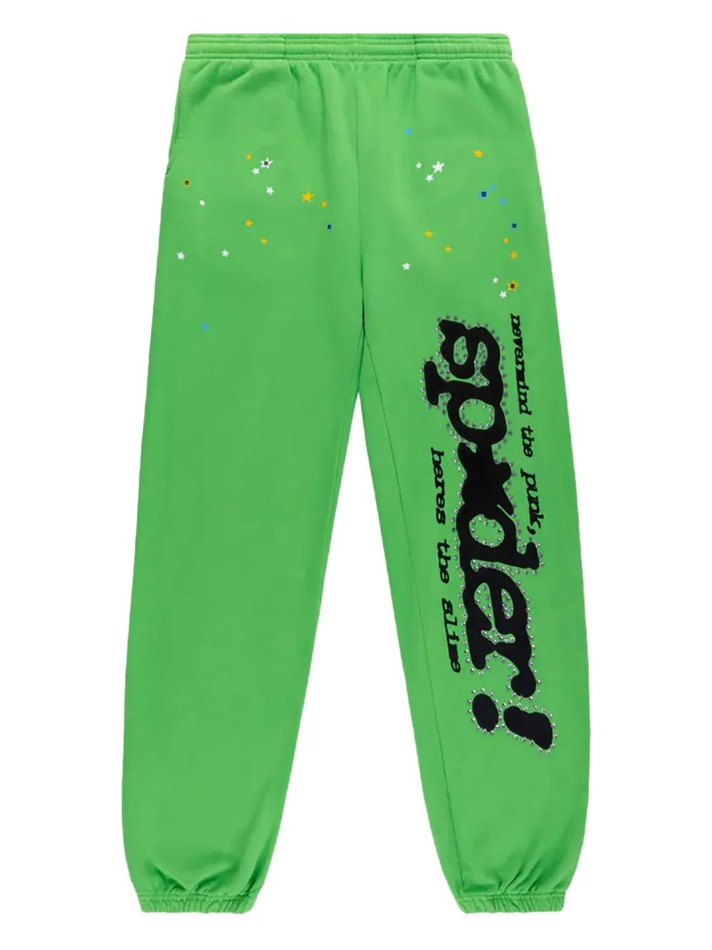 SP5DER pantalon de jogging Punk V2 à strass | vert | Image 1