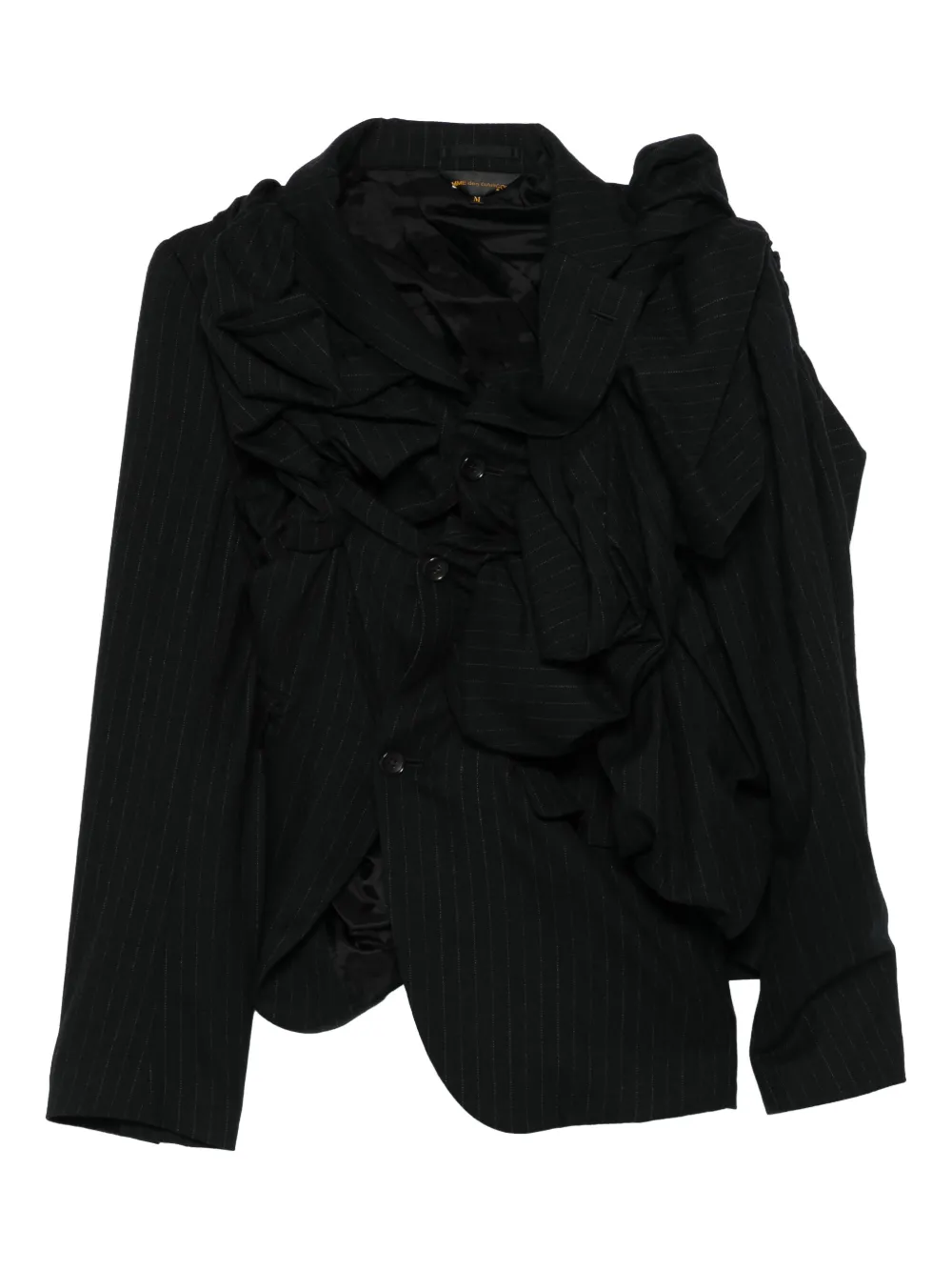 Comme Des GarƧons ruffled pinstripe blazer – Grey Comme Des GarƧons ruffled pinstripe blazer – Grey