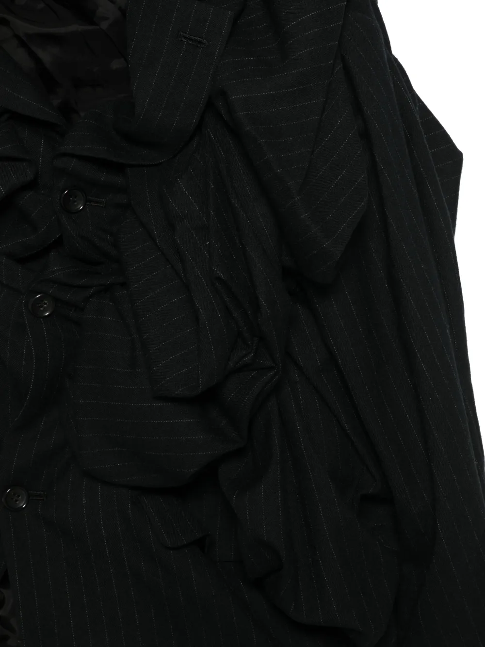  Comme Des Garçons Ruffled Pinstripe Blazer - Grey 
