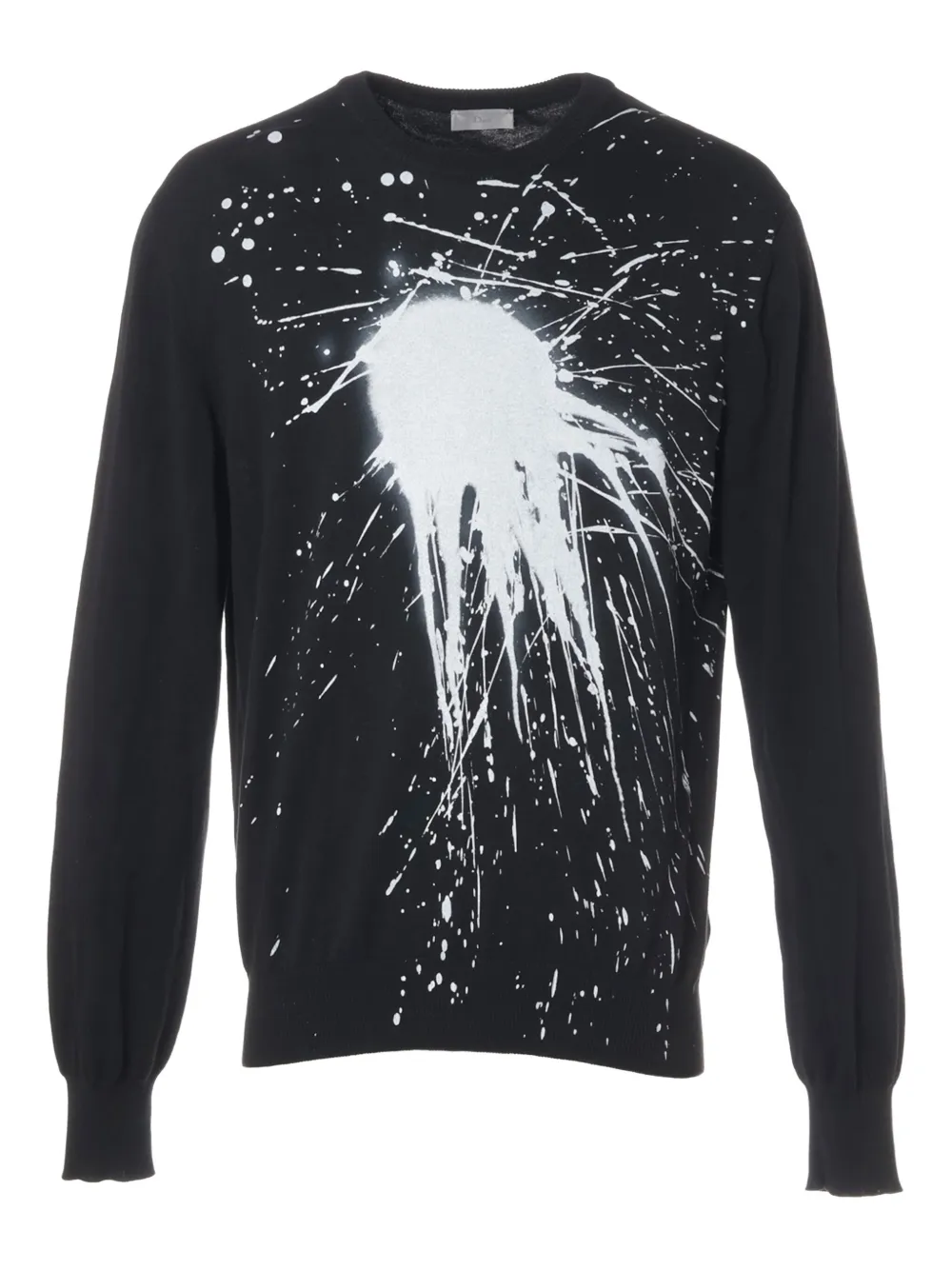 Christian Dior Pre-Owned 2017 splatter-print sweater | Black | Image 1