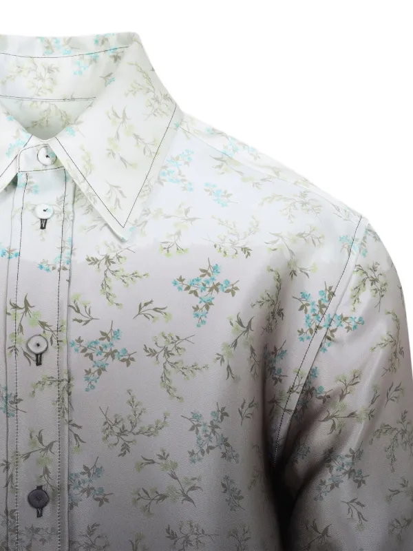green dress for fall Short Sleeve Resort Shirt for Tall Men in Green and Black Floral L / Tall / Green and Black Floral main image 0
