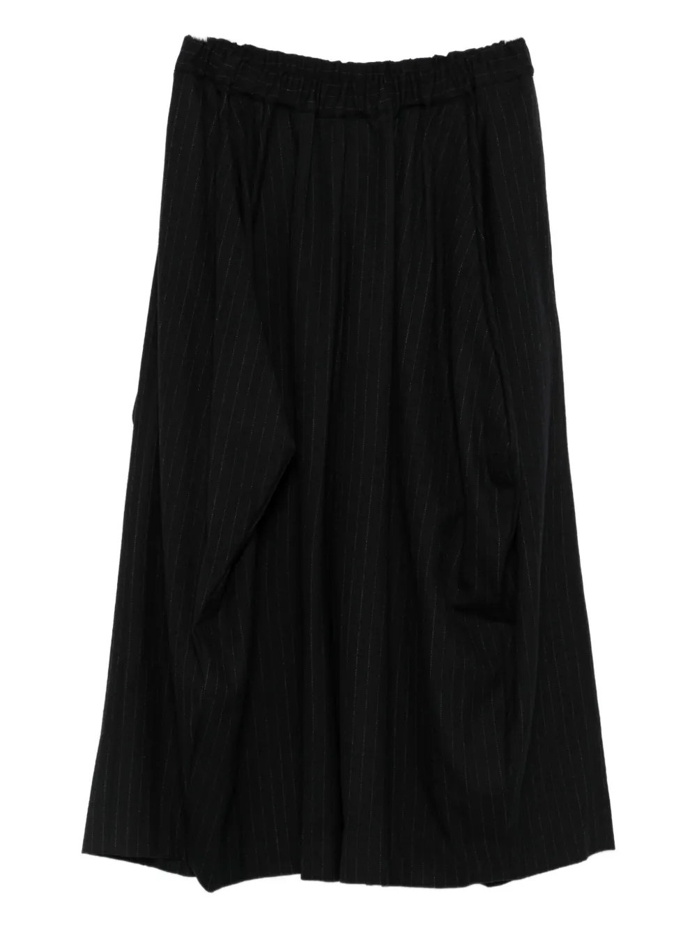 Comme Des Garçons Pinstripe Cropped Trousers In Gray