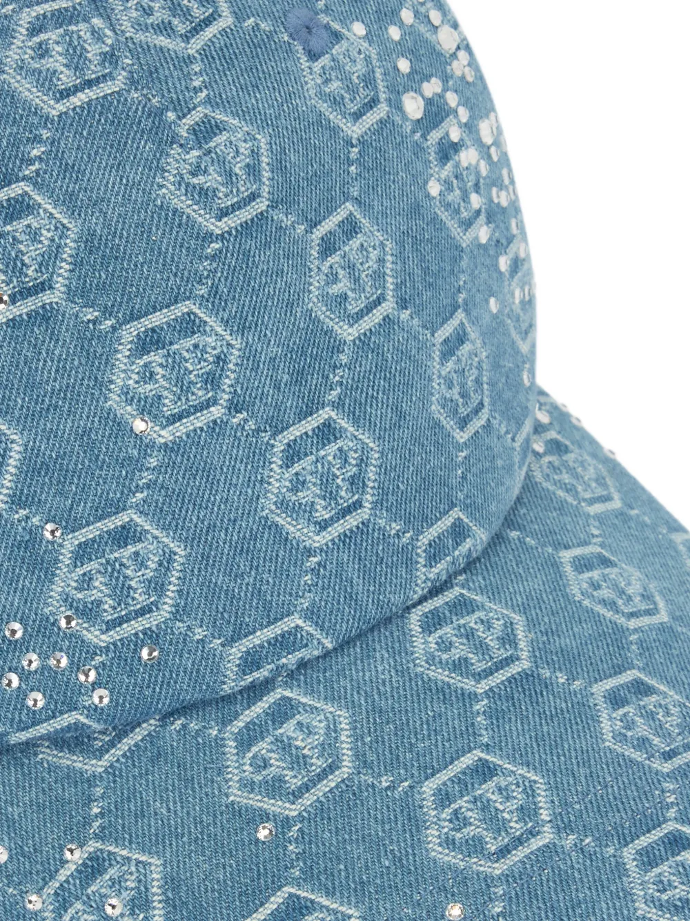 Philipp Plein Honkbalpet verfraaid met stras Blauw